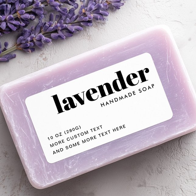 Modern vit produkt adressetikett (Modern white product label)