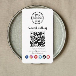 Modern vit QR-kod Anslut med Social Media Tilläggskort