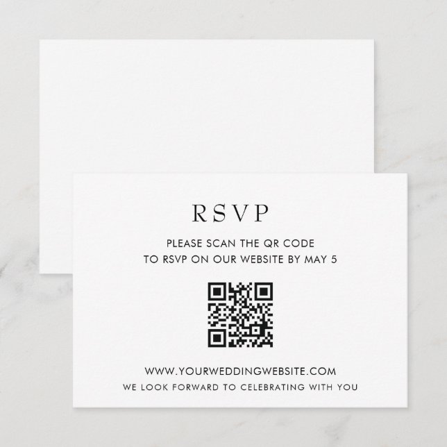 Modern vit QR-kod för enkel Elegant OSA Kort (Fram/baksida)