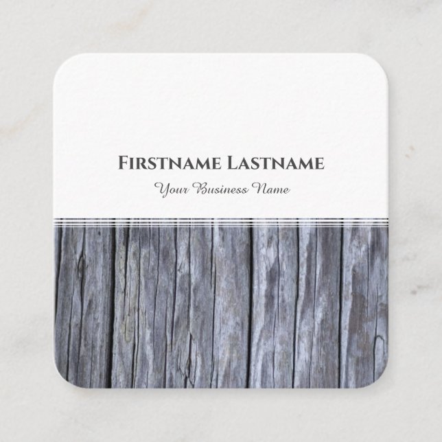 Modern vit rand grått-inredingsdesign fyrkantigt visitkort (Framsida)