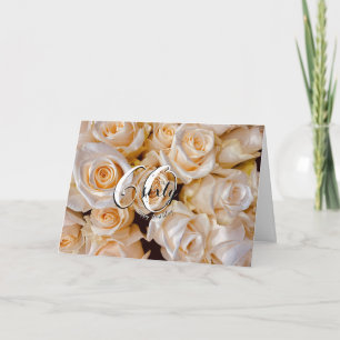 Modern Vit ros Blommigt 60:e födelsedagskortet Kort