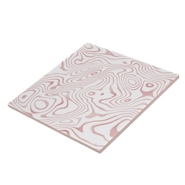 Modern Vit ros Guld Marble Abstrakt Kakelplatta (Sidan)