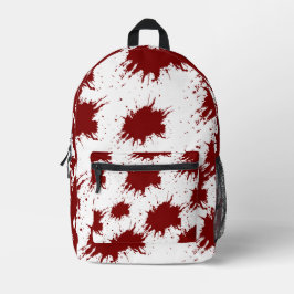Modern vit ryggsäck med Deep Red Paint Splatter