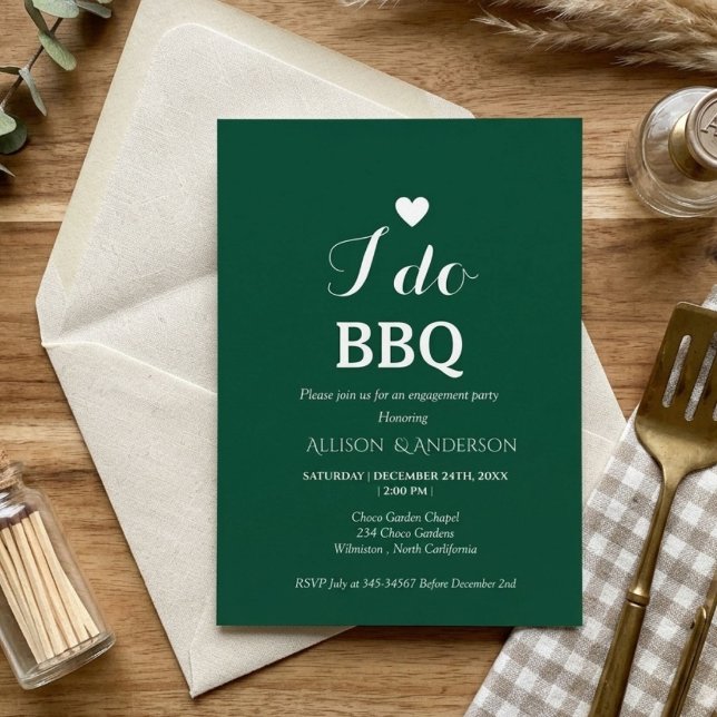 Modern vit script jag gör BBQ förlovningsfest  Inbjudningar (Skapare uppladdad)