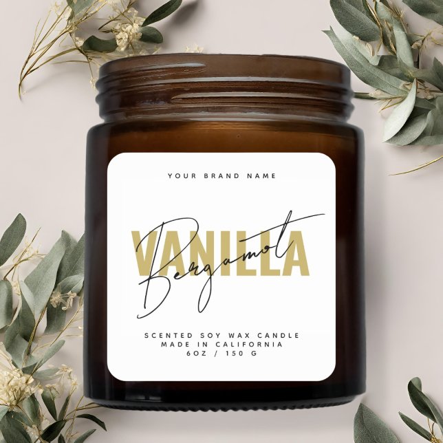 Modern vit script typografi ljus etikett (Skapare uppladdad)