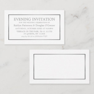 Modern Vit & Silver Evening Händelse Biljett Inbju