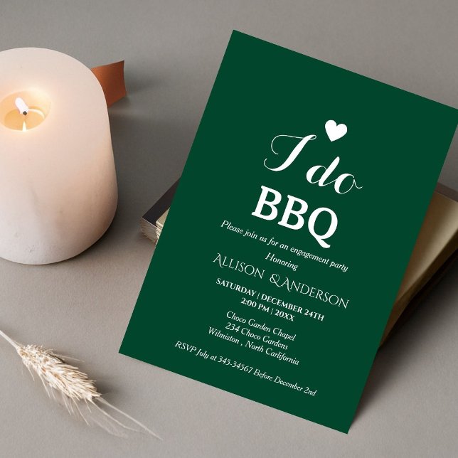 Modern vit skript i do BQ-förlovningsfest Inbjudningar (Skapare uppladdad)