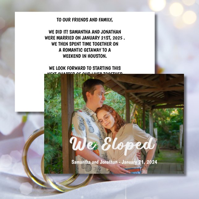 Modern vit text vi har utvecklat fotomeddelande inbjudningar (Skapare uppladdad)