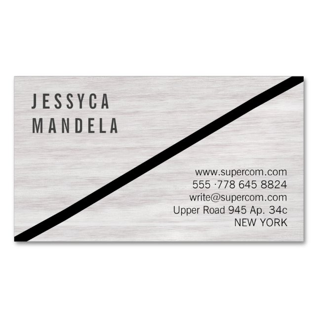 Modern Vit Trä Visitkortmagnet (Framsida)