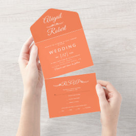 Modern vit typografi koral bröllop
