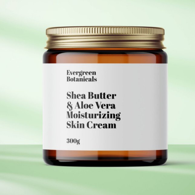 Modern vit, vattentät kosmetikaetikett burk vattenflaskor etikett (Skapare uppladdad)