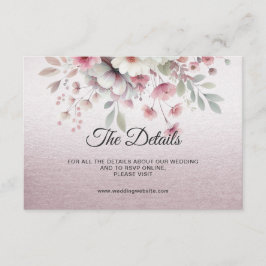 Modern Vita Blommigtens detaljförslutningskort för Tilläggskort