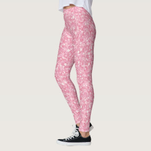 Modern Vita och Rosa Glitter Leggings