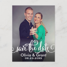 Modern vitskript Skriva foto Spara datum Meddelande Vykort