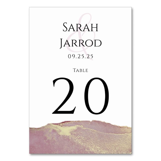 Modern Viva Magenta Bröllop Bordsnummer (Framsidan)