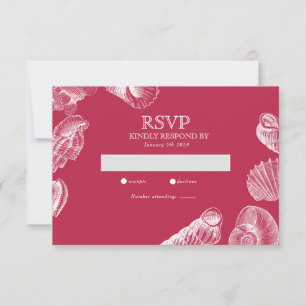 Modern Viva Magenta Strand Snigelskal RSVP-kort OSA Kort