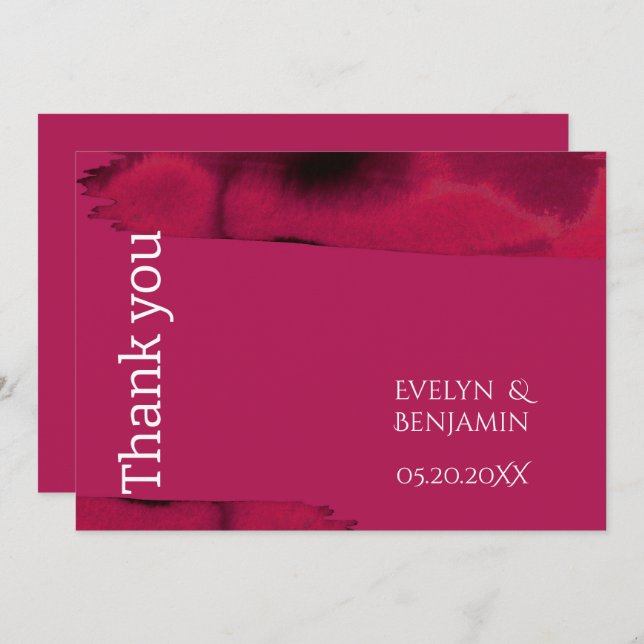 Modern Viva Magenta Tack Kort (Fram/baksida)