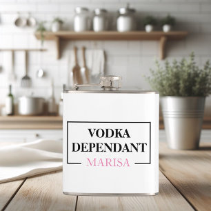 Modern Vodka Dependant Woman Rosa Funny Quote Fickplunta