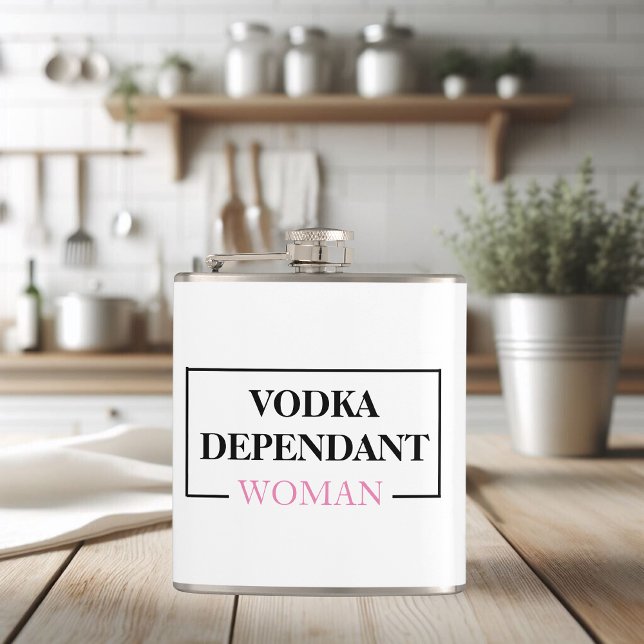 Modern Vodka Dependant Woman Rosa Funny Quote Fickplunta (Skapare uppladdad)