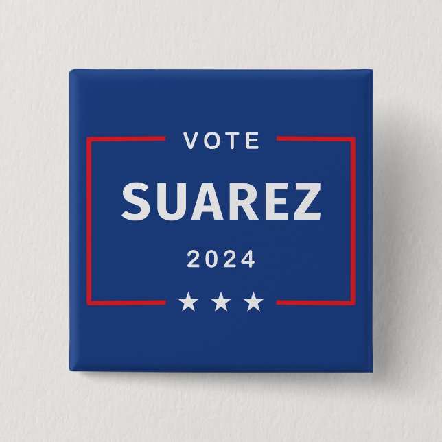 Modern Vote Francis Suarez 2024 Stars Box Mörk Knapp (Framsida)