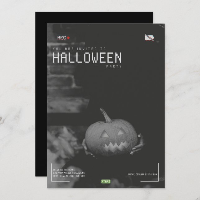 Modern Vuxen Halloween fest-inbjudan Inbjudningar (Fram/baksida)