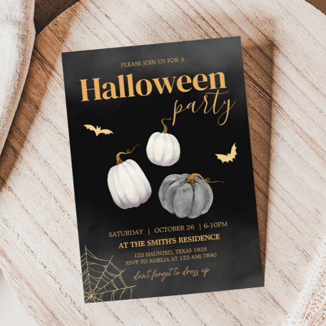 Modern Vuxen Halloween fest Inbjudningar (Adult Modern Halloween Party Invitation)