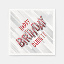 Modern Vuxen Red Birthday