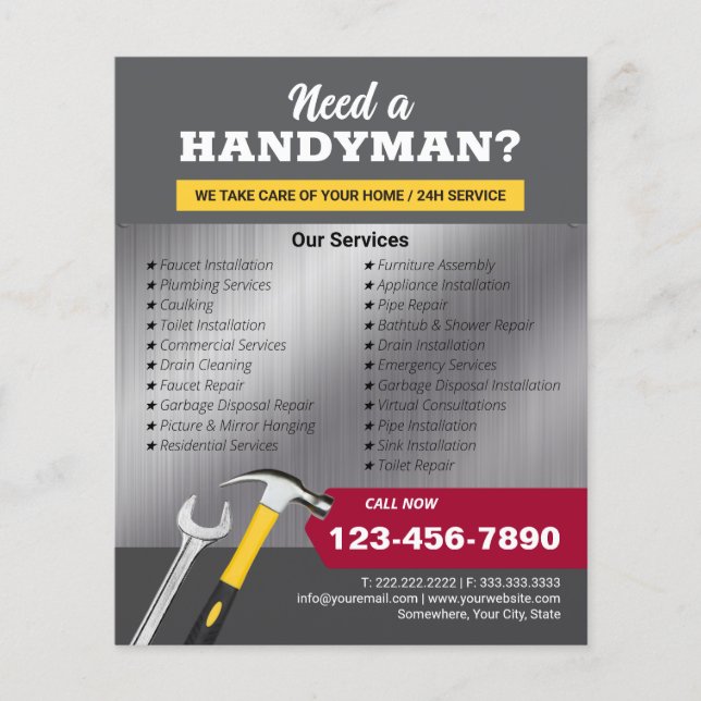 Modern VVS/El-Installatör (Generisk) Flyer (Framsidan)
