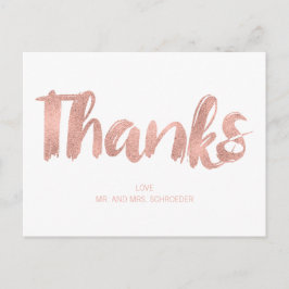 Modern vykort för Tack vid Ro Kärlek Bröllop Guld