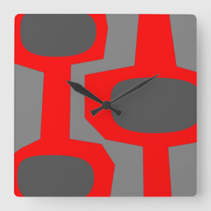 Modern WALL CLOCK i mitten av århundradet Fyrkantig Klocka