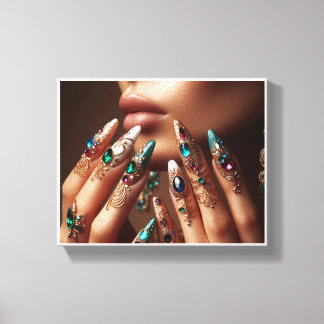 Modern Wall Decor Nail Art-ramkonst Canvastryck