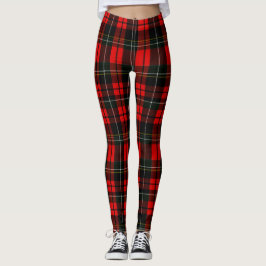 Modern Wallace Röd Skotsk Tartan Rutig Mönster Leggings