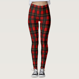 Modern Wallace Röd Skotsk Tartan Rutig Mönster Leggings