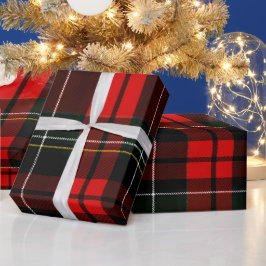 Modern Wallace Röd Skotsk Tartan Rutig Mönster Presentpapper
