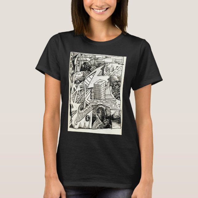 "Modern Warfare" tusch-ritad t-shirt (Framsida)