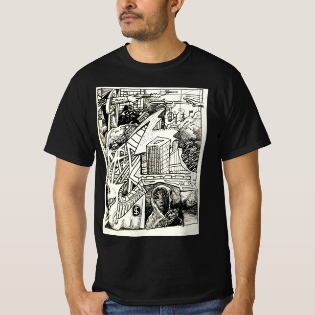 "Modern Warfare" tuschteckning T-shirt (Framsida)