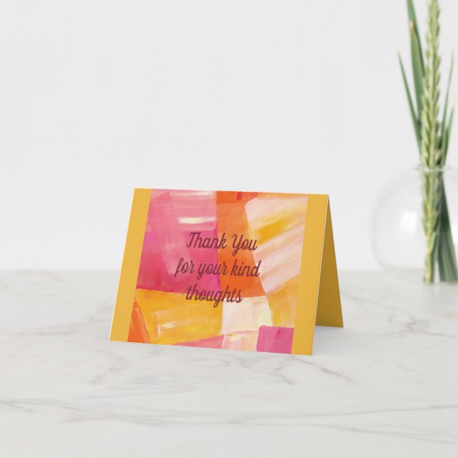 Modern Warm Abstrakt Springtime Crossways Acrylic Tack Kort (Framsida)