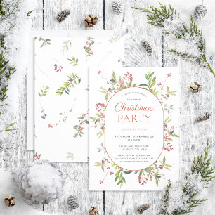 Modern Warm Winter Berry jul Party Inbjudningar