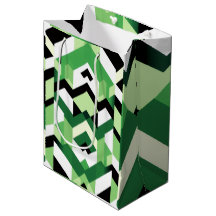 Modern Wasabi Grön Block Chevron Design Present