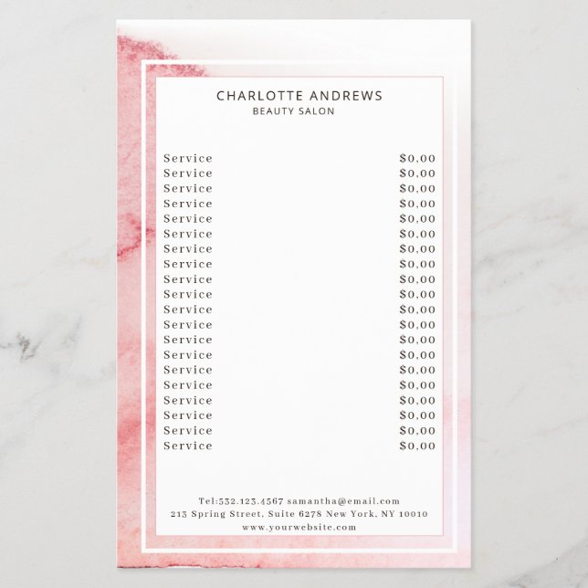 Modern Watercolor Abstrakt Weiß Rosa Flygblad (Framsidan)