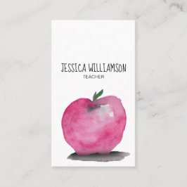 Modern Watercolor APPLE Teacher Visitkort