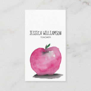 Modern Watercolor APPLE Teacher Visitkort