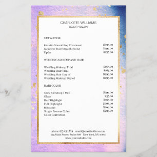 Modern Watercolor Blau Rosa Guld Flygblad