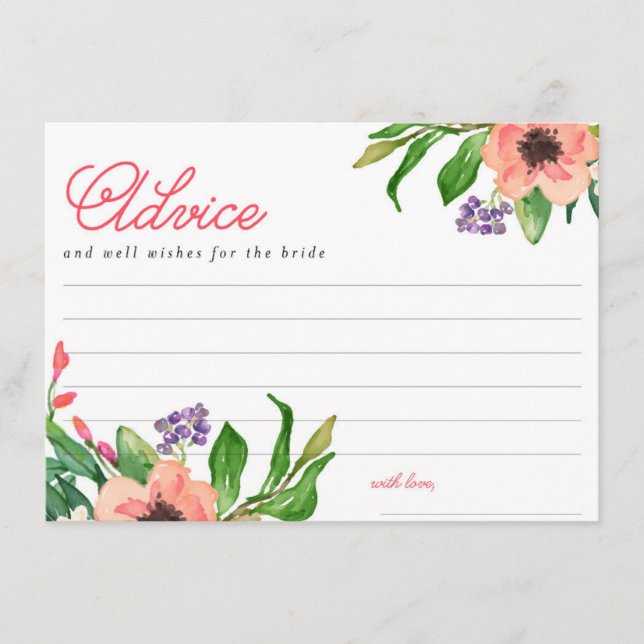 Modern Watercolor Blommigt Möhippa Adapter Rådkort (Framsida)