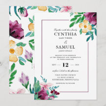 Modern Watercolor Blooms Bröllop