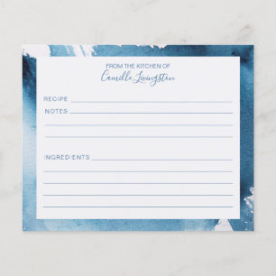 Modern Watercolor Blue Abstrakt Namn Rececificatio