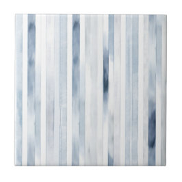 Modern Watercolor Blue and White Rand Mönster Kakelplatta