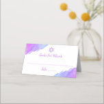 Modern Watercolor Blue Star David Bat mitzvah #LC Placeringskort<br><div class="desc">— #LC-samling — Unik och modern religiösa för vattenfärg judisk 12-årig Bat mitzvah platsbeteckning. Snygg design med ljusviolett,  lila,  blå färg med David Star. Mallkort - enkelt att lägga till texten. Kortets baksida har flicka/dotter fullt namn.</div>