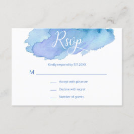 Modern Watercolor Blue Teal Turcos OSA Bröllop Kort