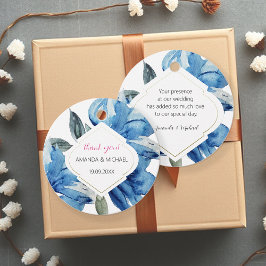 Modern Watercolor Boho Indigo Blue-Abstrakt Gåvor Etiketter